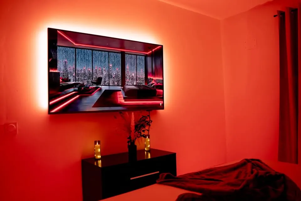 Coin télévision, ambiance lumineuse